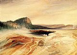 Thomas Moran Famous Paintings - Giant Blue Spring, Yellowstone